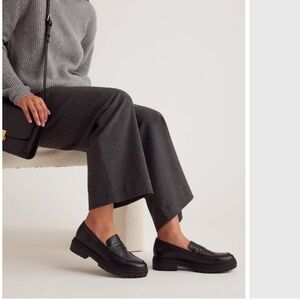 Quince new Lug Sole Black Loafers